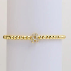 A-Z Bubble Initial Beaded Bracelet