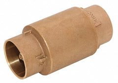 Top Brand Check Valve, 1 1/2 in, Single, Inline Spring, Bronze, Sweat x Sweat - 6AJZ1