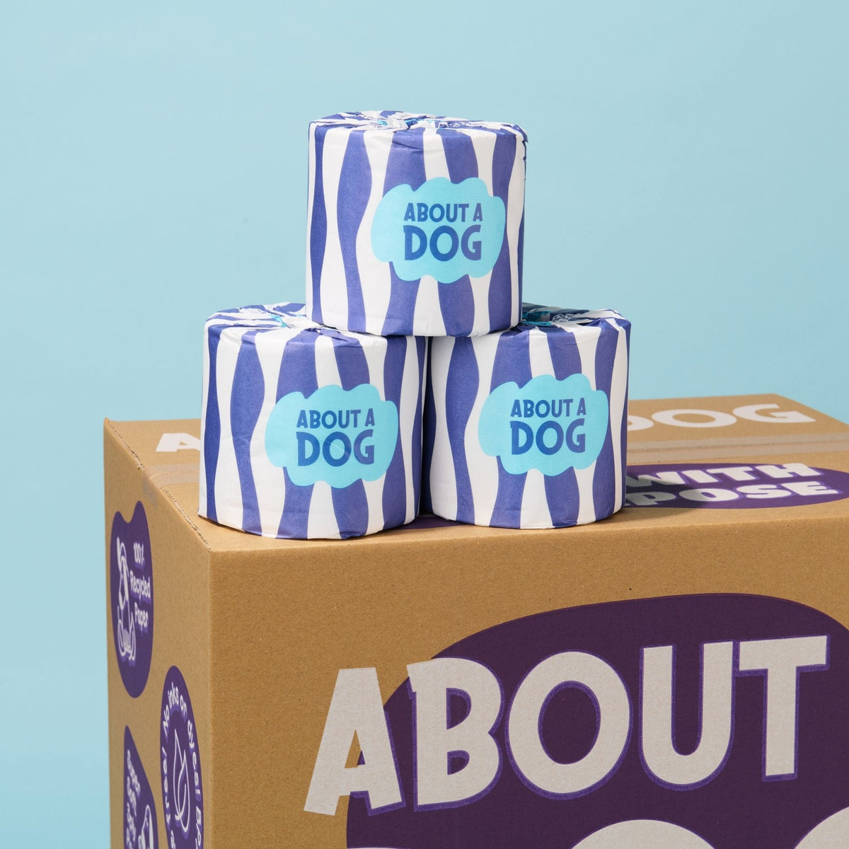 Premium Recycled 3ply 360 Sheet Toilet Rolls - 48 Rolls Per Carton - Individually Wrapped