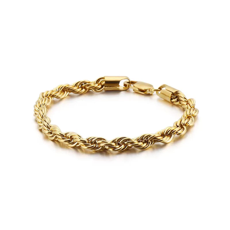 14K Gold Plated Rope Chain Bracelet