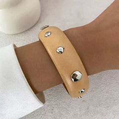 3pc Round Rivet Bracelet Stack