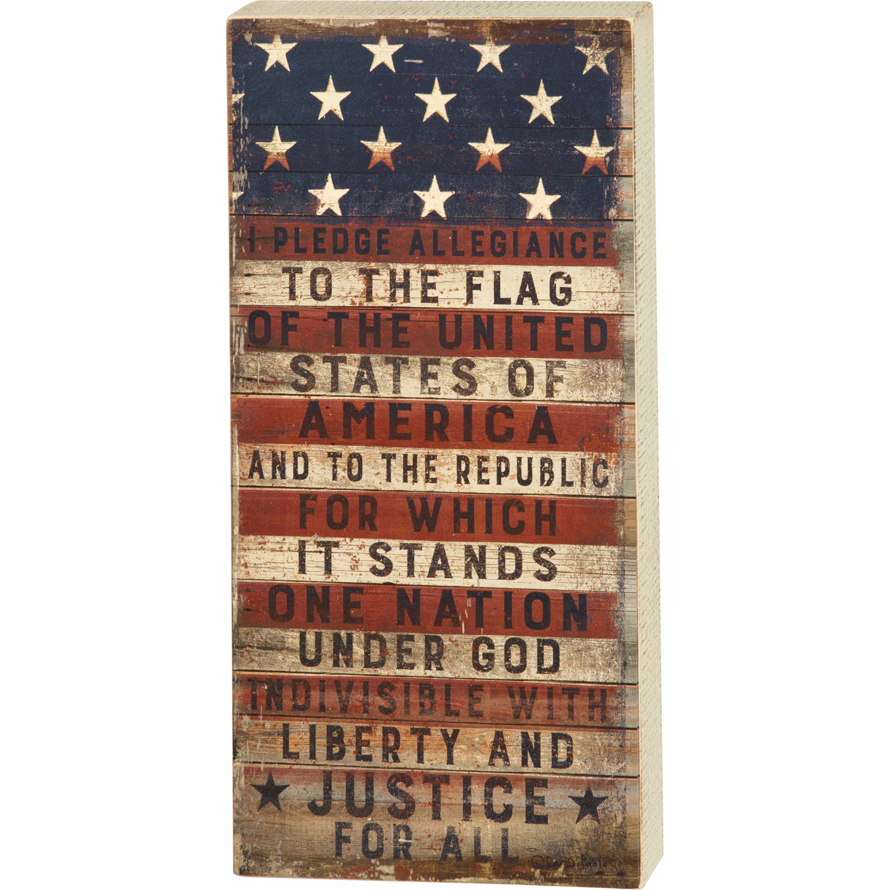Pledge To The Flag, 18" Box Sign - Primitives by Kathy
