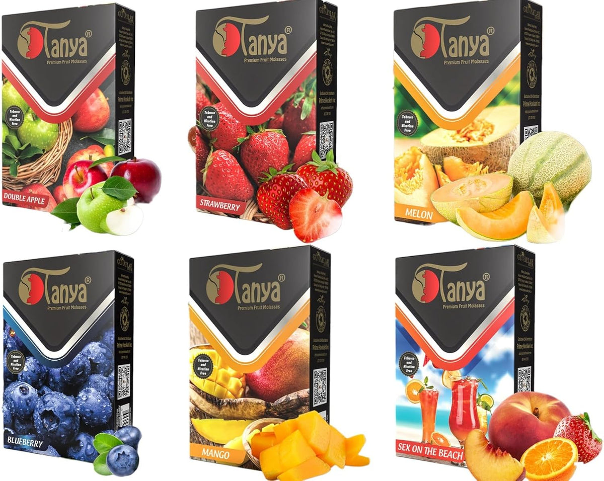 Fruit Mix Hookah Shisha Flavors, Premium Tobacco & Nicotine Free, Fruit Variety Pack, 50-Gram Packs (Pack of 6)