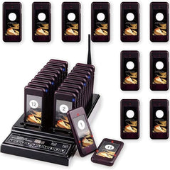 Draadloos Oproepsysteem – Pager Systeem – Beller – Wachtrijbeheer – Service Oproepsysteem – 30 Pagers – 36 Uur Werkduur – 500 Meter Bereik - QUORE
