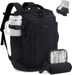 LOVEVOOK Travel Backpack for Women & Men, 25L Airline Approved Personal Item Carry On Backpack, Lightweight with 2 Packing Cubes, Waterproof Daypack for Work, Gym & Weekend Travel, Black