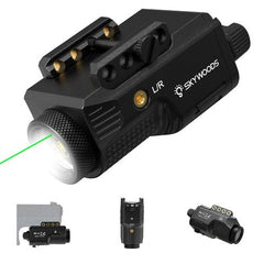 Skywoods Pistol Laser Light Combo - 800 Lumens Green Laser Beam Flashlight Combo for Glock Rifle with Picatinny 1913 Rail, Tactical Weapon Light Gun Laser and Flashlight, Rechargeable 500mAh Battery