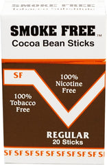 Smoke Free Regular One Pack Cocoa Bean Sticks, Nicotine Free - Herbal Cigarettes - Tobacco-Free - Non-Habit Forming Cigarettes - Quit Smoking- 20 Sticks