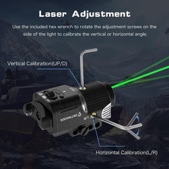 Skywoods Pistol Laser Light Combo - 800 Lumens Green Laser Beam Flashlight Combo for Glock Rifle with Picatinny 1913 Rail, Tactical Weapon Light Gun Laser and Flashlight, Rechargeable 500mAh Battery