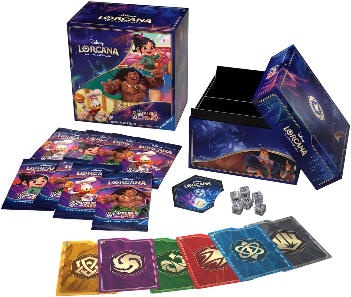 Ravensburger Disney Lorcana TCG: Shimmering Skies Illumineer's Trove | Secure Card Storage | Includes Booster Packs & Comprehensive Guide | Original Disney Artwork | Ages 8+