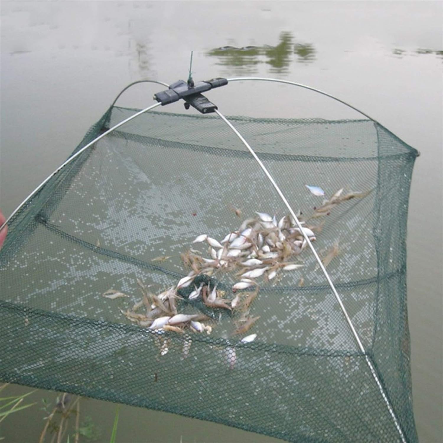 Zkenyao-net Fishing Little Fish Shrimp Minnow Crab Baits Cast Mesh Trap Dip Lift Net, Lifting Catching Folded Fishing Net, 60 80cm, (Color : 60x60cm)