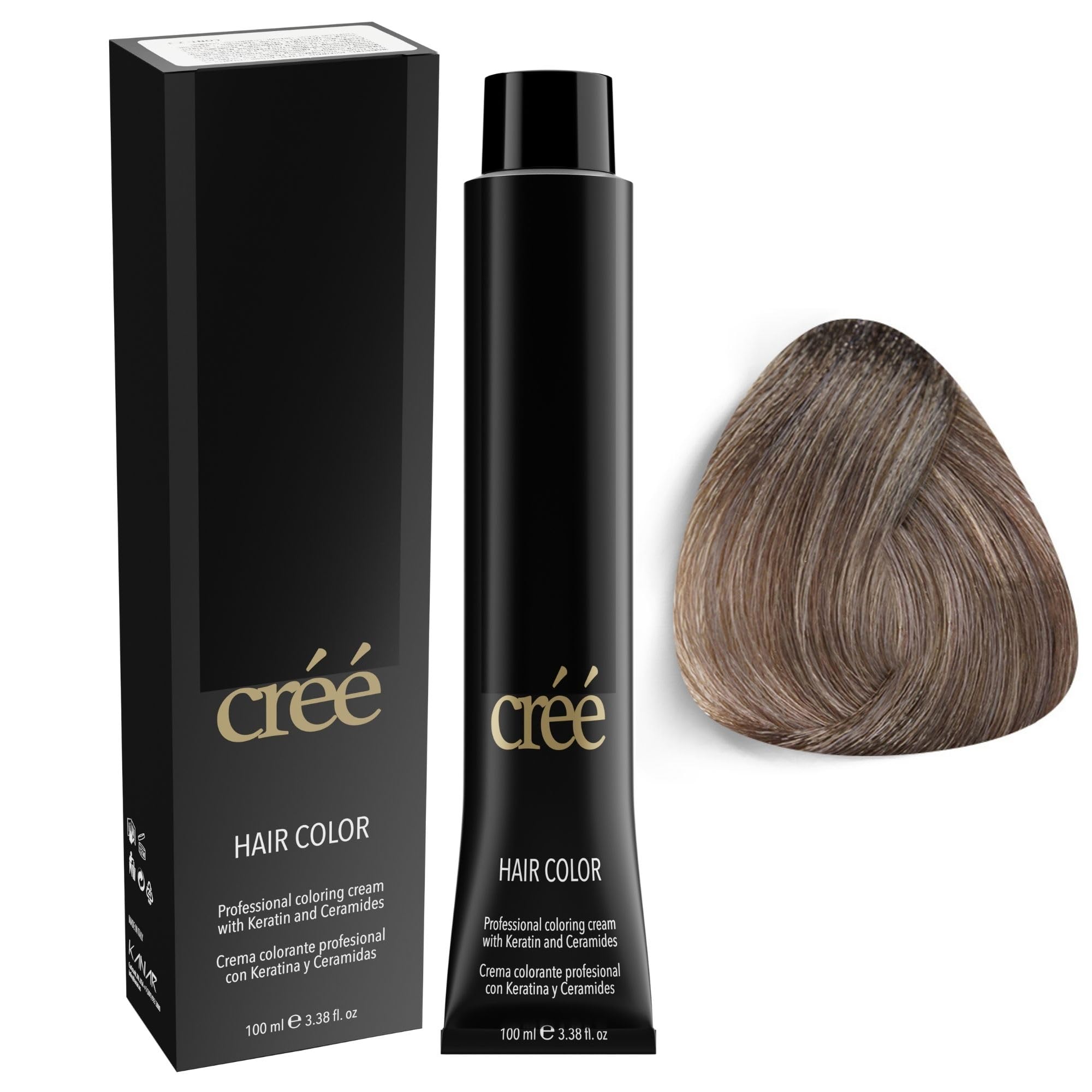 Cree Professional Permanent Hair Color, 100ml - 3.4 fl.oz. (Intense Ash Light Blond - 8.11)