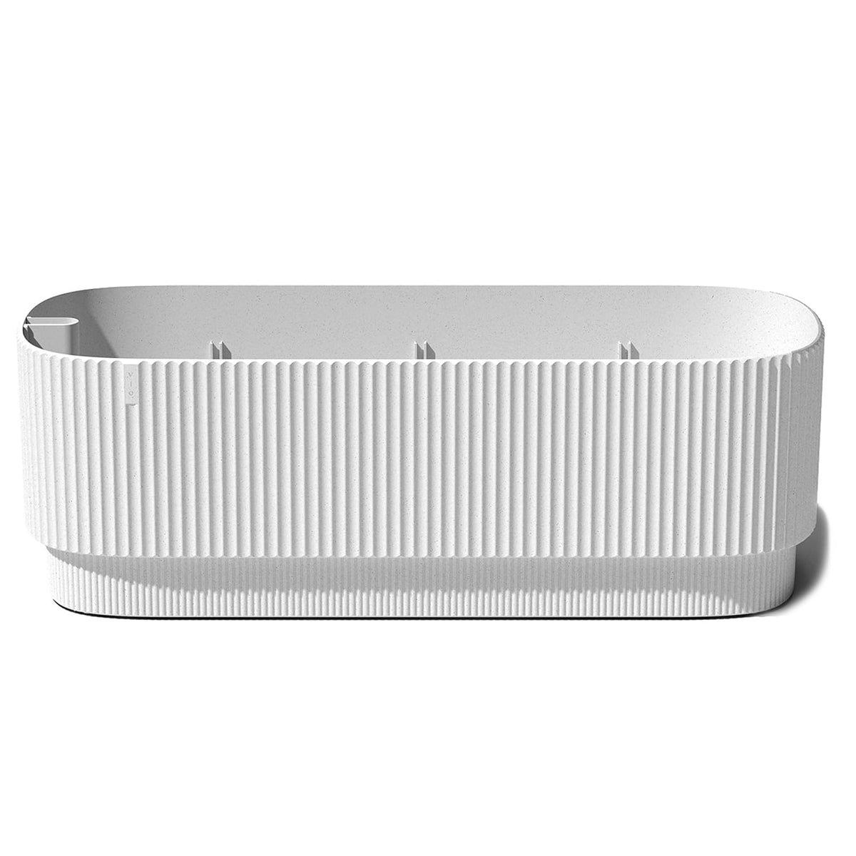 Veradek Demi Series long plastic planter for porch, patio, and backyard, measuring 42.25 inches, suitable for outdoor planting.