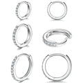 3pc Diamond Hoop Earrings Set