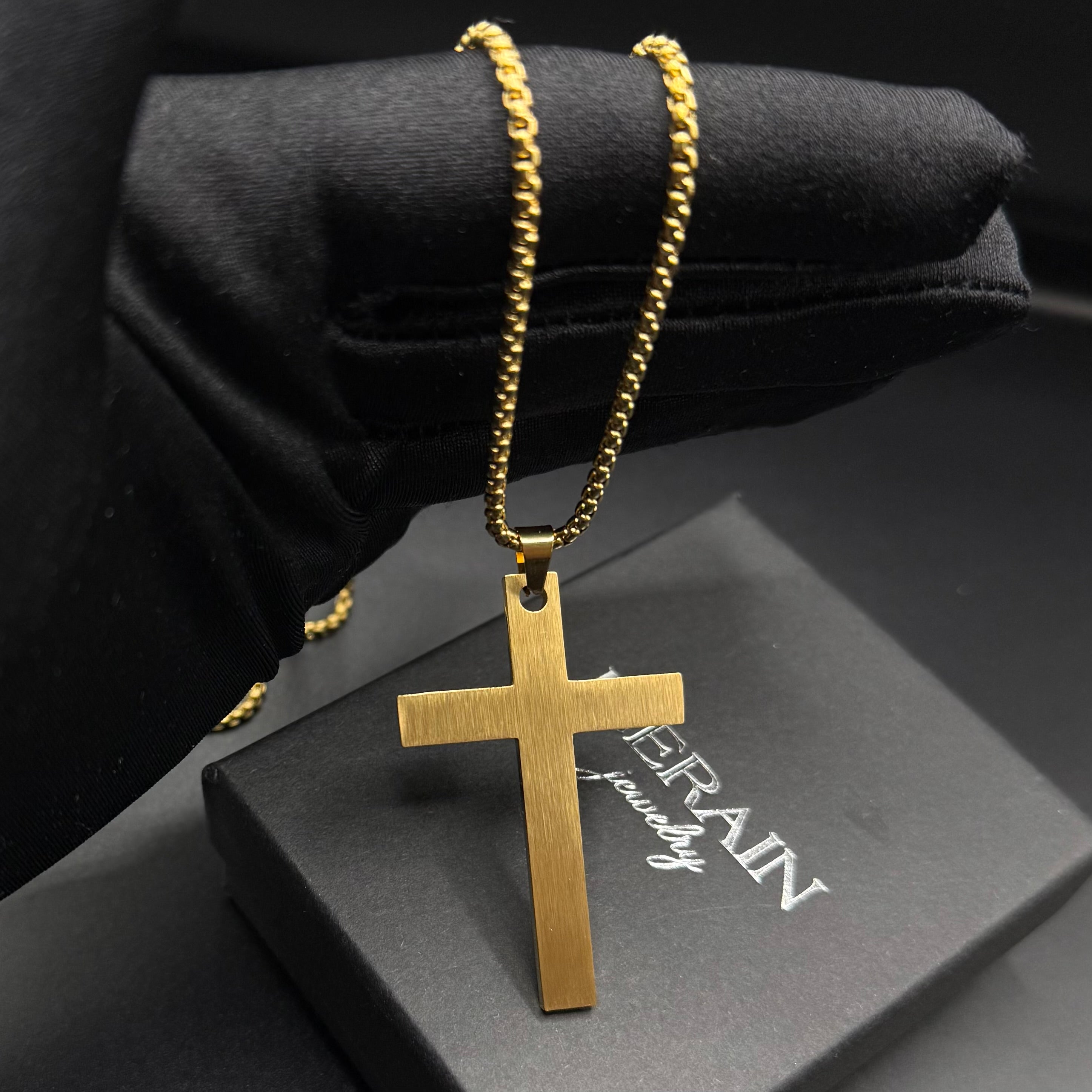 SALE | EDELSTAHL "GOLD AMEN CROSS V2" KETTE - ICERAIN JEWELRY
