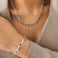 Paperclip Necklace & Bracelet Set