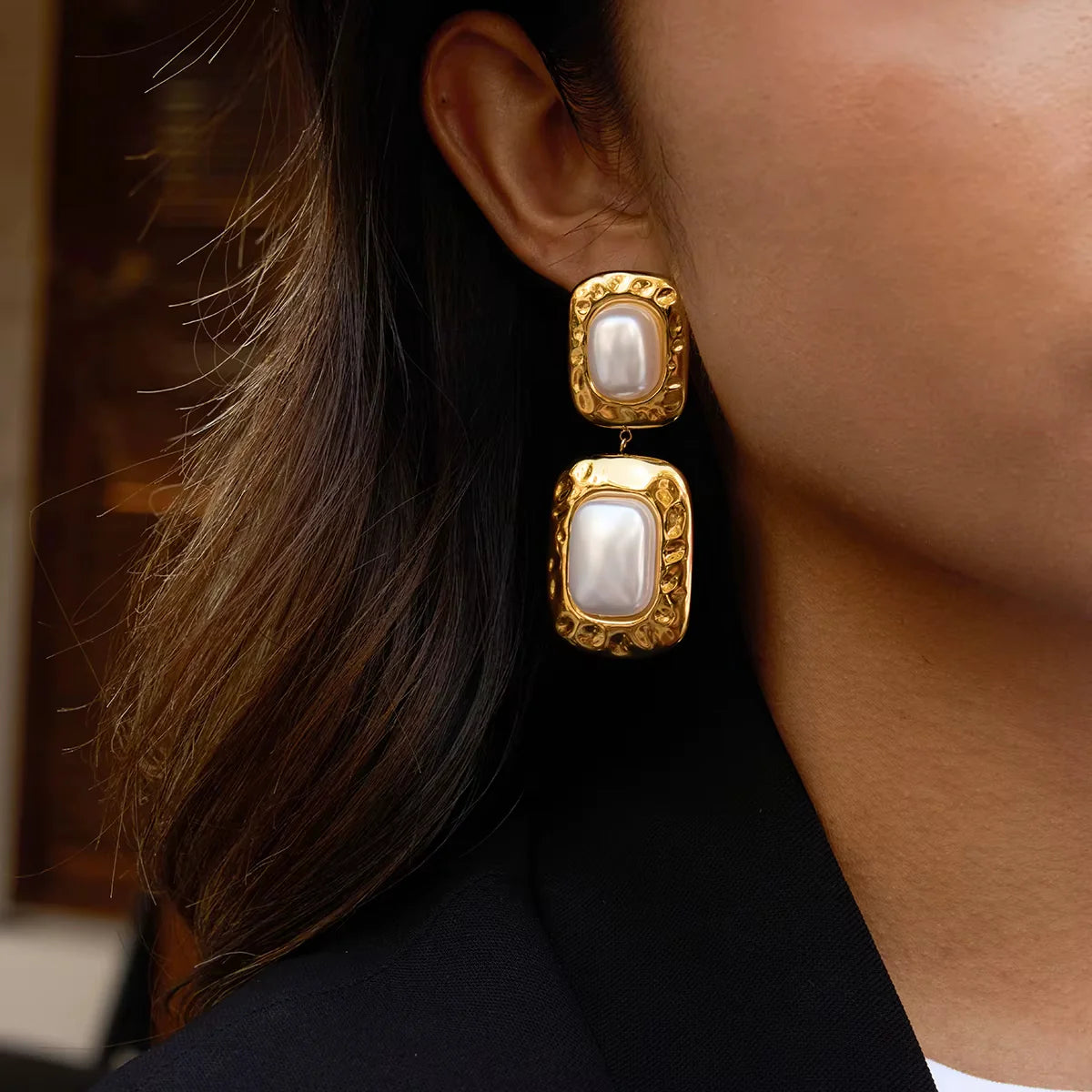 Square Pearl Earrings