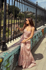 Solene Muslin Floral Ruffle Maxi Dress