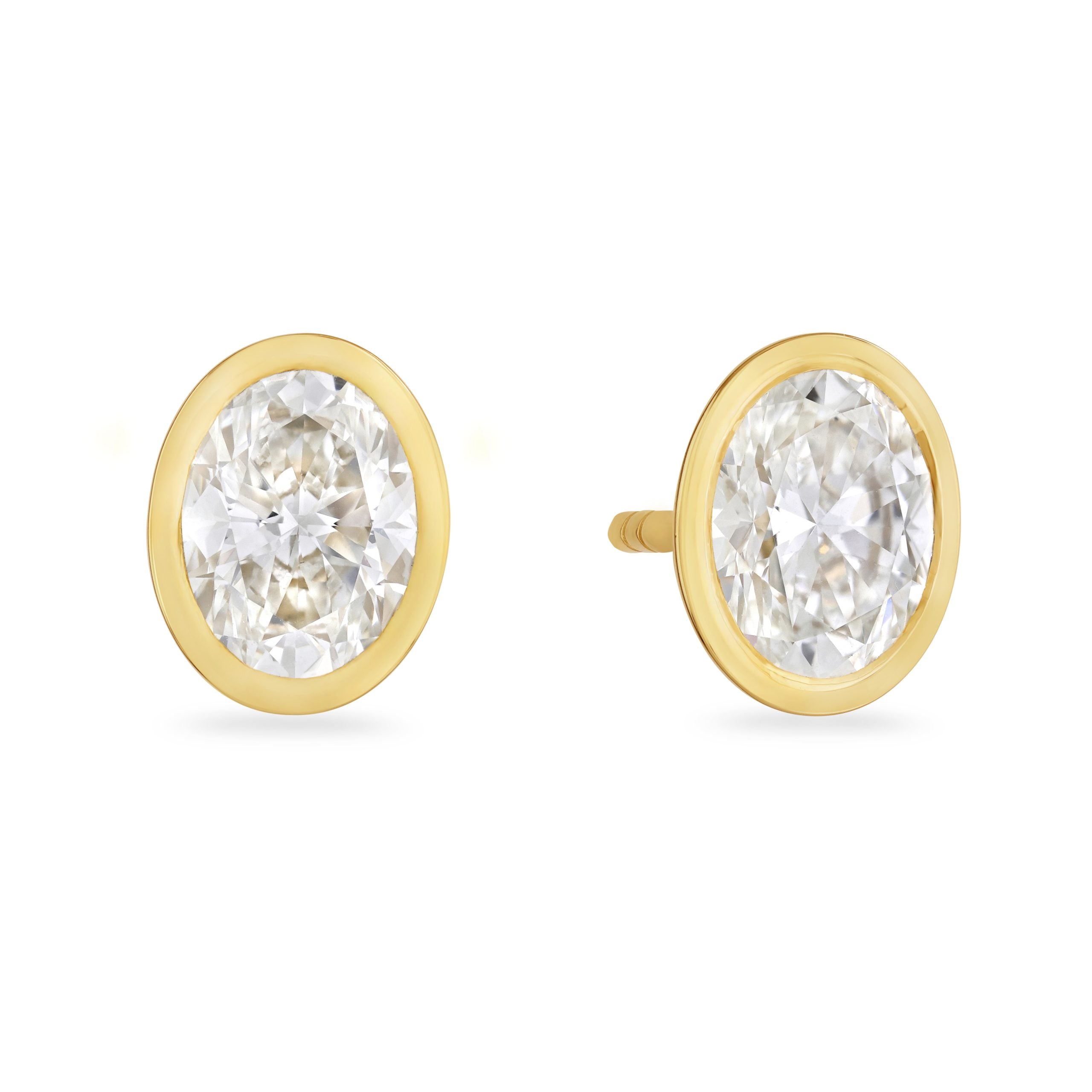 Day Diamonds 18ct Yellow Gold Oval Cut Diamond Stud Earrings at David M Robinson