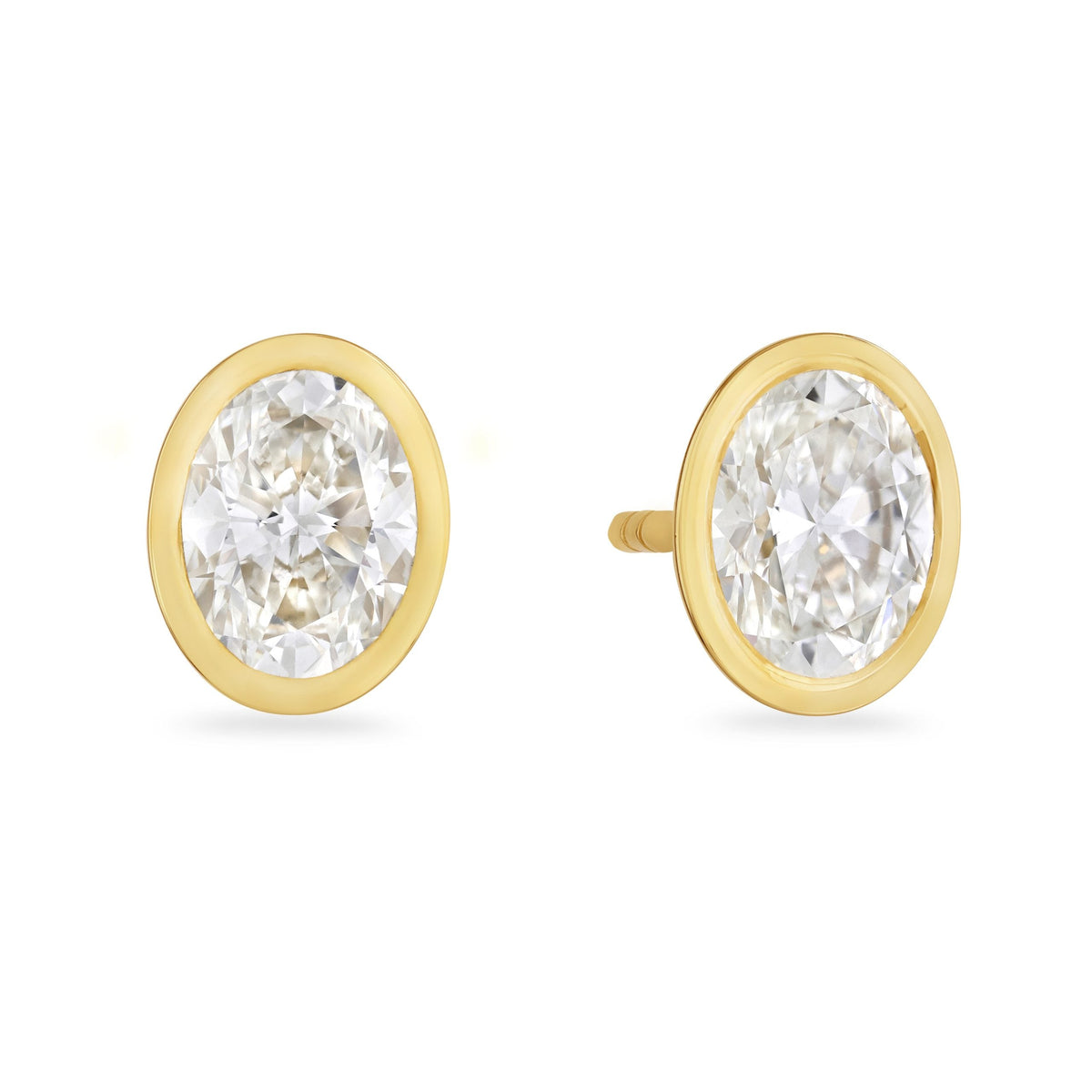 Day Diamonds 18ct Yellow Gold Oval Cut Diamond Stud Earrings at David M Robinson
