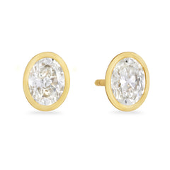 Day Diamonds 18ct Yellow Gold Oval Cut Diamond Stud Earrings at David M Robinson