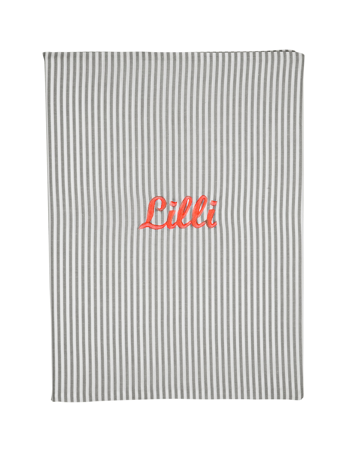 Zeugnismappe personalisiert VICHY STRIPES hellgrau