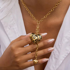 Leopard Print Tassel Necklace