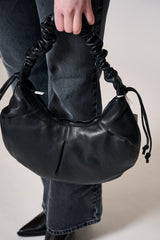 Leni Cocoon Leather Bag Black