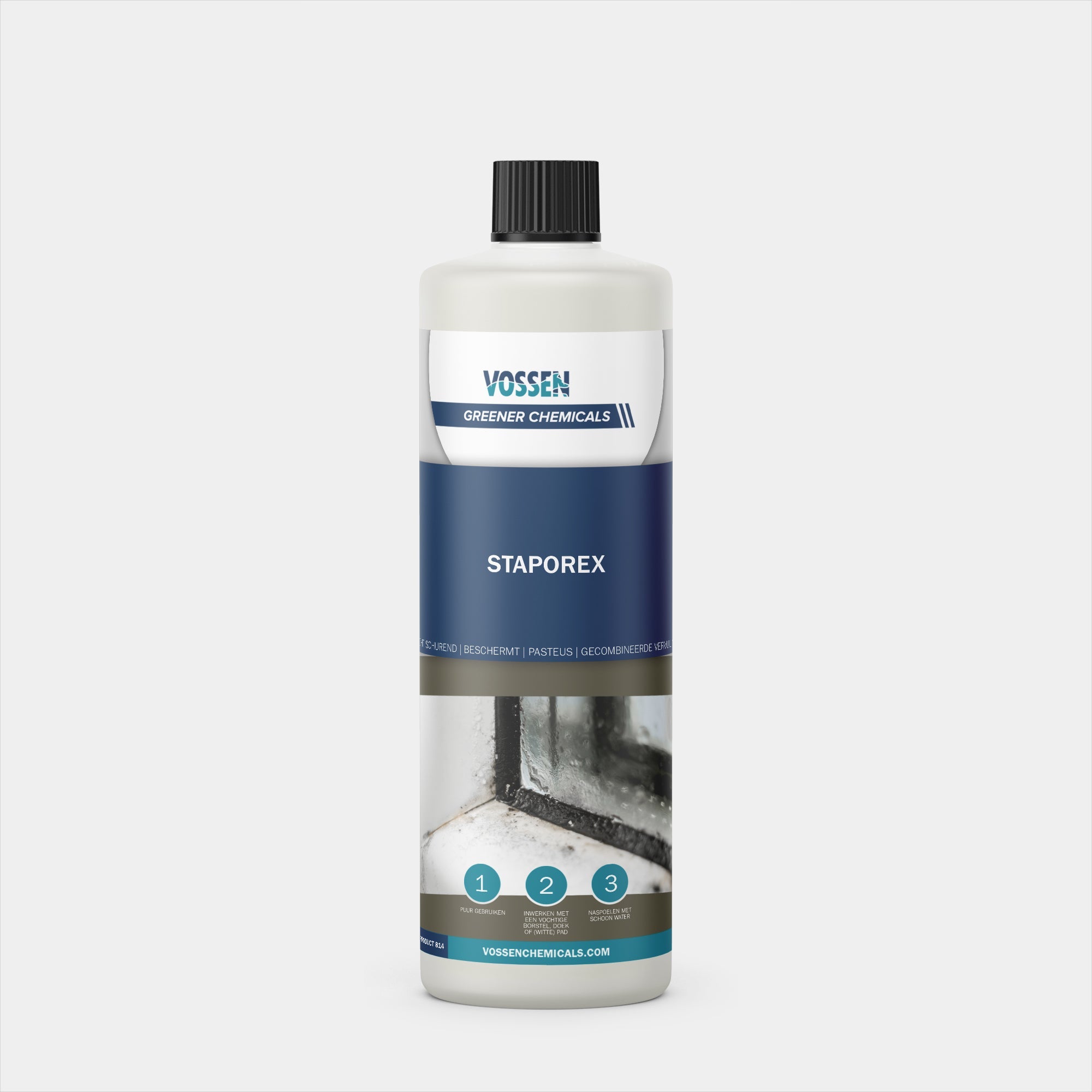 Staporex RVS reiniger en polish - Voor het verwijderen van hardnekkige vervuiling en aanslag op roestvrijstaal, porselein, tegelwerk, geverfde metalen, plastic, formica en glas.