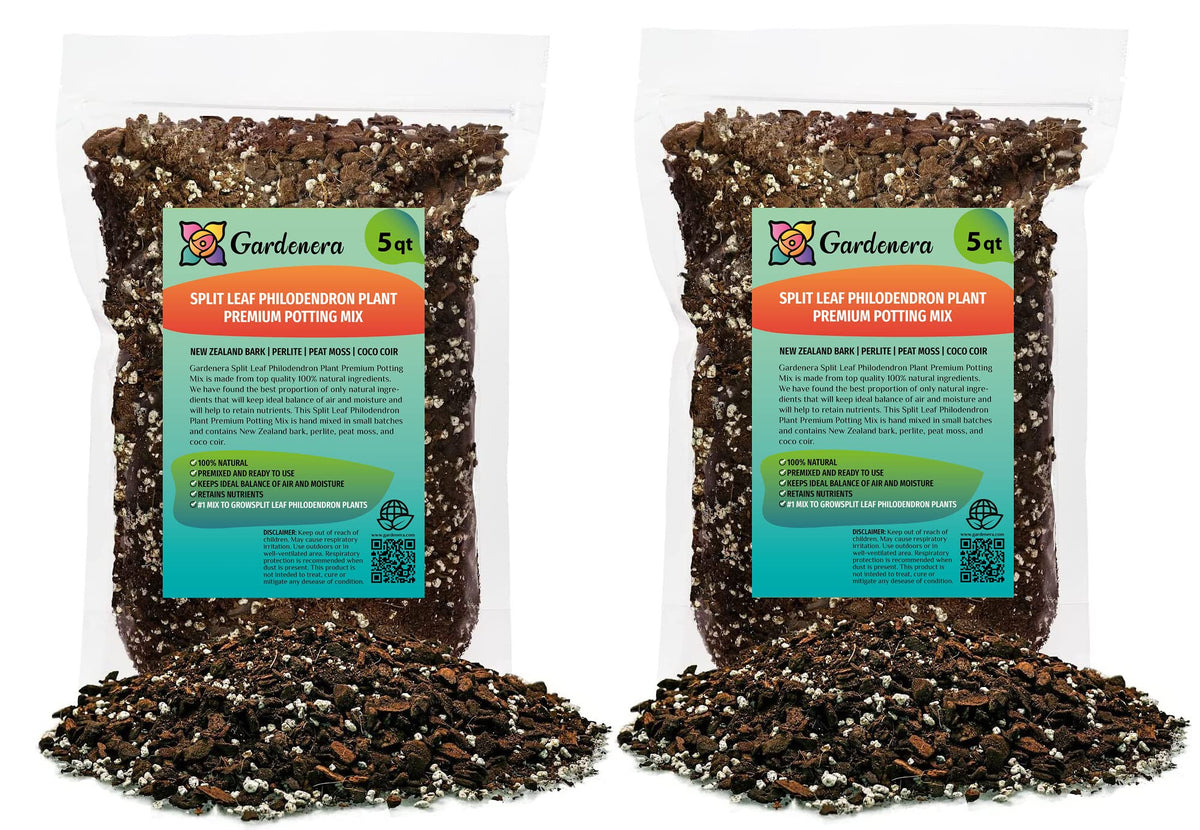 Premium Potting Mix for Split Leaf Philodendron - Hand-crafted Blend for Optimal Nutrients by Gardenera - 1 Quart