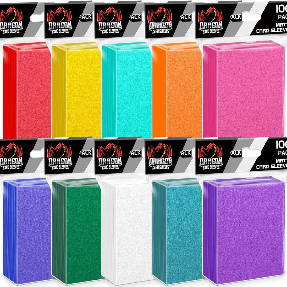 1000 Count Card Sleeves Toploaders for Trading Cards, 10 Colors Soft Baseball Card Sleeve for Standard Cards, Fit for MTG, Football Card, Sports Cards,Game Cards