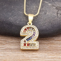 Luxe Number Rainbow Necklace
