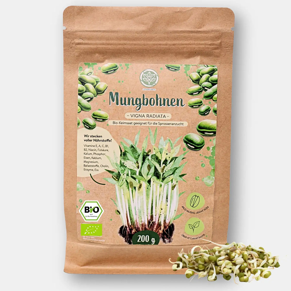 Bio Mungbohnesprossen Samen 200g