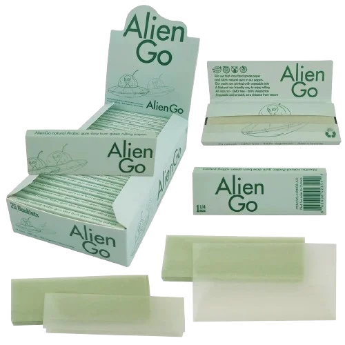 Alien Go 1 1/4 Size Green Rolling Papers - Bittchaser Smoke Shop