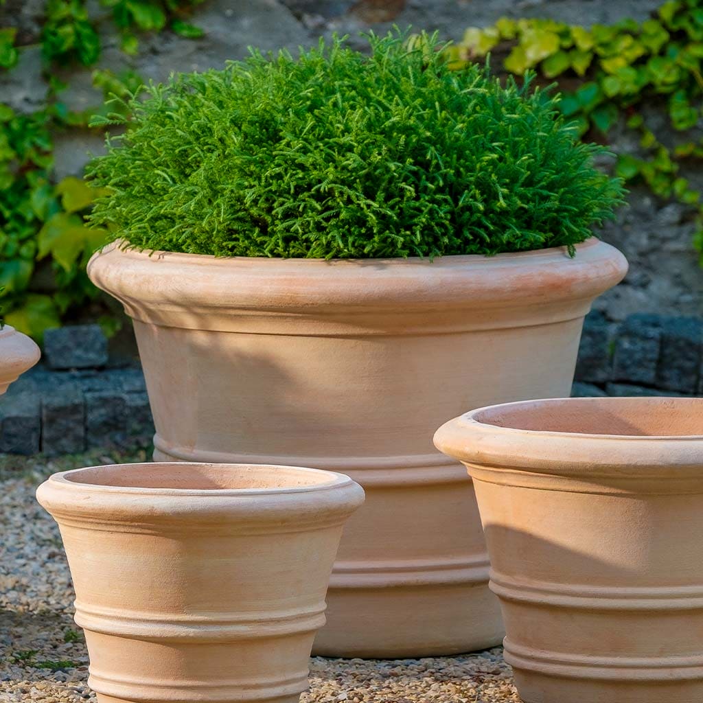 Campania International Classic Double Rolled Rim 20.5-inch in Terra Cotta set of 2