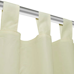 Creme Mikro-Satiini Verhot Lenkeillä 2kpl 140 x 175 cm