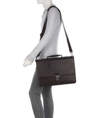 The Chesterfield Brand Cow Wax Pull Up Glenwood Briefcase brown