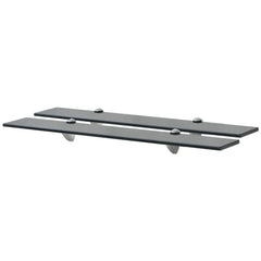 Schappen Zwevend 8 Mm Glas 2 70 x 10 cm Zwart