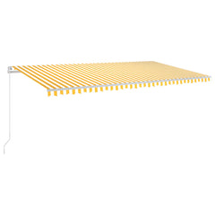 vidaXL Automaattisesti sisäänkelattava markiisi 600x350 cm keltavalk.