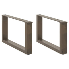 Lot de 2 pieds de table basse en U 60 x 30 cm construction robuste design moderne en acier naturel 02_0057383