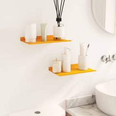 Vegghylle med hylle 2 pcs Sennepsgul 30 x 18 x 2,5 cm vidaXL