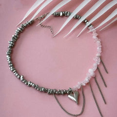 Rose Quartz Heart Necklace