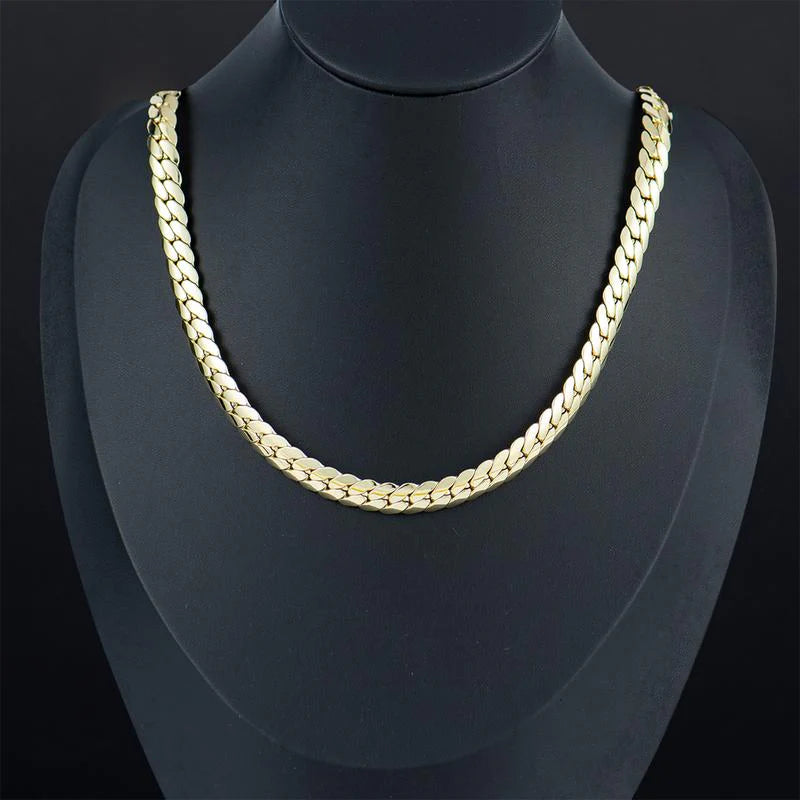 14K Gold Plated Miami Chain Necklace