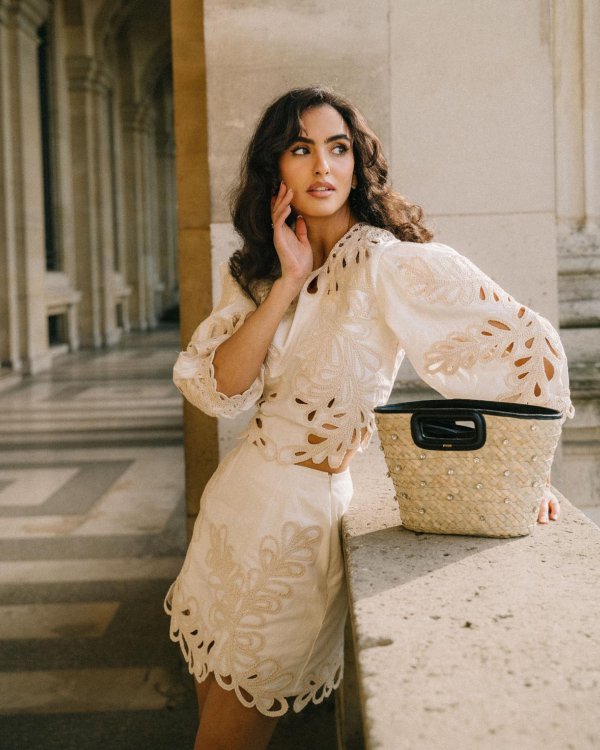 Saks Fifth Avenue Maje Rosaro Embroidered Minidress 535.00