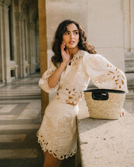 Saks Fifth Avenue Maje Rosaro Embroidered Minidress 535.00