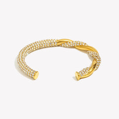 Pave Twisted Bangle Cuff