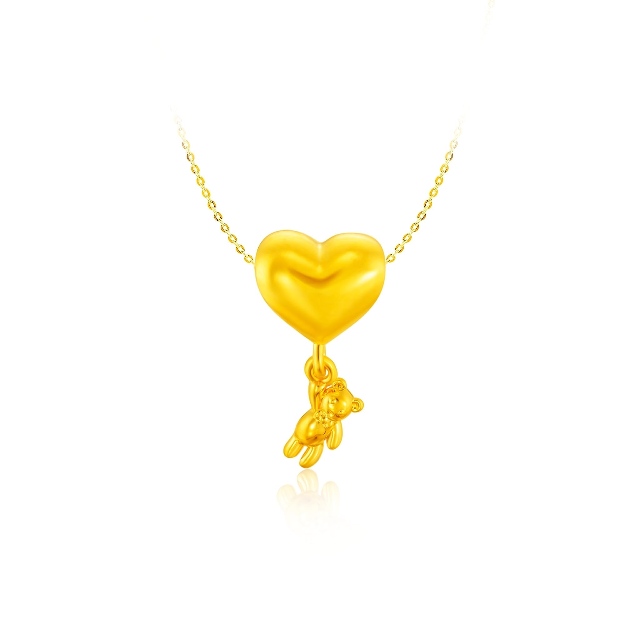 916 Gold Sweetheart Bear Pendant
