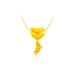 916 Gold Sweetheart Bear Pendant