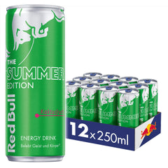 Red Bull Energy Drink 250 ML, Green Edition, Cactus Fruit Flavour, Pack of 12