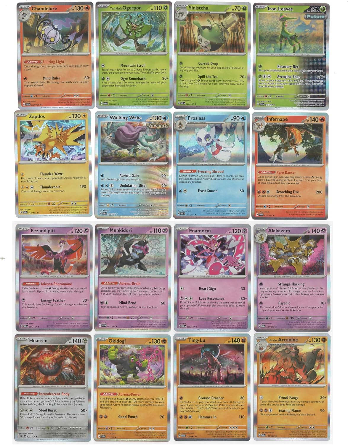 Pokemon Twilight Masquerade – Complete Holo Rare Card Set - x16