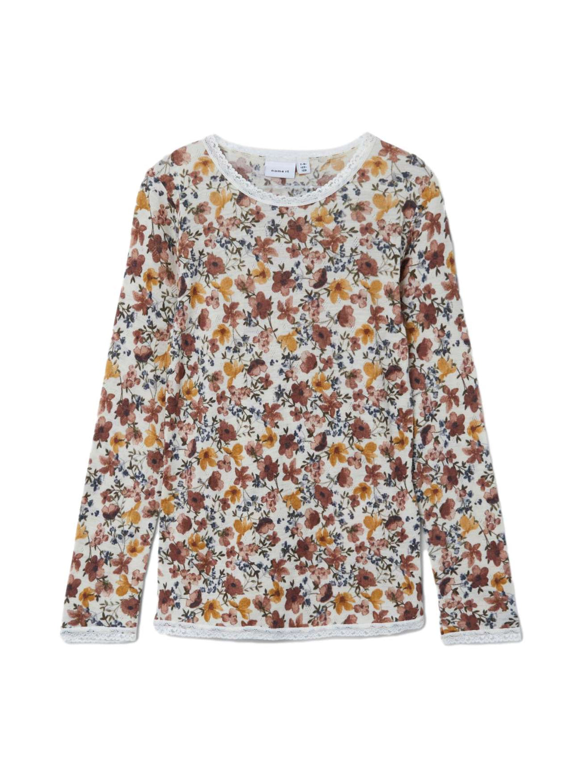 KIDS MERINOULL LANGERMET TOPP - TURTLEDOVE